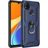 Xiaomi Redmi  9A Hybrid Shockproof Armor Case 360 Degree Metal Rotating Ring for Car Mount Holder BLUE (oem)